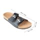 thumbnail image 2 of Zapatillas planas de verano para hombre, sandalias sin cordones de cuero PU de moda informal al aire libre, hebilla ajustable, negro, 42-1 pieza Sailing, 2 of 10