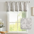 thumbnail image 2 of Farmhouse Linen Blend Valance Curtain for Kitchen Floral Rustic Double Layer Blackout Rod Pocket Window Topper Treatment 18 Inch Purple Grey on Beige, 2 of 8