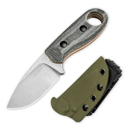 Kizer Fixed Blade Knife Beaver Nitro-V Steel Micarta+ Orange G10 Handle Pocket Tactical Knives 1078A2