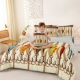 thumbnail image 3 of Manfei Retro Fishing Hook Twin Bedding, Rustic Farmhouse Bedding Comforter Set, Beige, Gray Reversible, 7pcs, 3 of 6