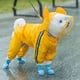 thumbnail image 1 of Zhuge Lindo impermeable para perros, cubre el cuerpo con sombrero, ala transparente, tira de luz nocturna reflectante, capa con capucha para perros con forma de oso (naranja, extragrande), 1 of 5