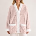 thumbnail image 5 of QATAINLAV Fleece Jacket for Women Sherpa Button Loungewear Long Sleeve Winter Warm Bed Coat with Pockets Beige L, 5 of 8