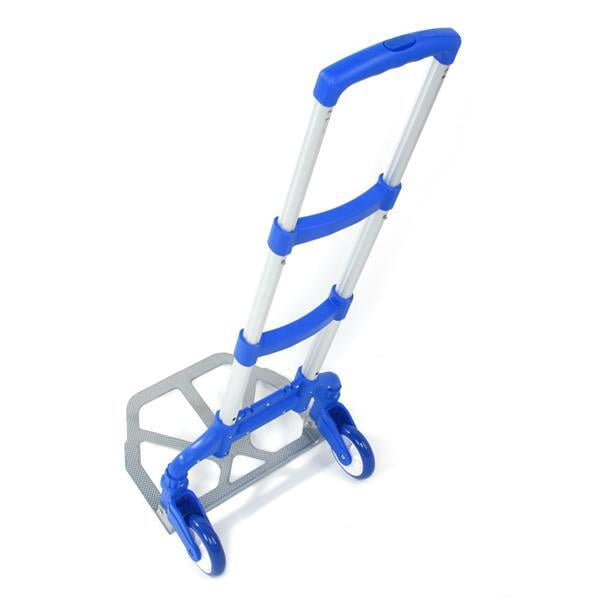 Alvantor Blue Folding Aluminum Stair Climber Hand Truck with 165 lb Capacity and Bungee Cord