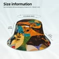 thumbnail image 4 of Daiia Abstract Musical Faces Pattern Bucket Hat - Trendy Cotton Sun Hat for Beach, Golf, Fishing - Fun Outdoor Vacation Boonie for Men and Women, 4 of 9