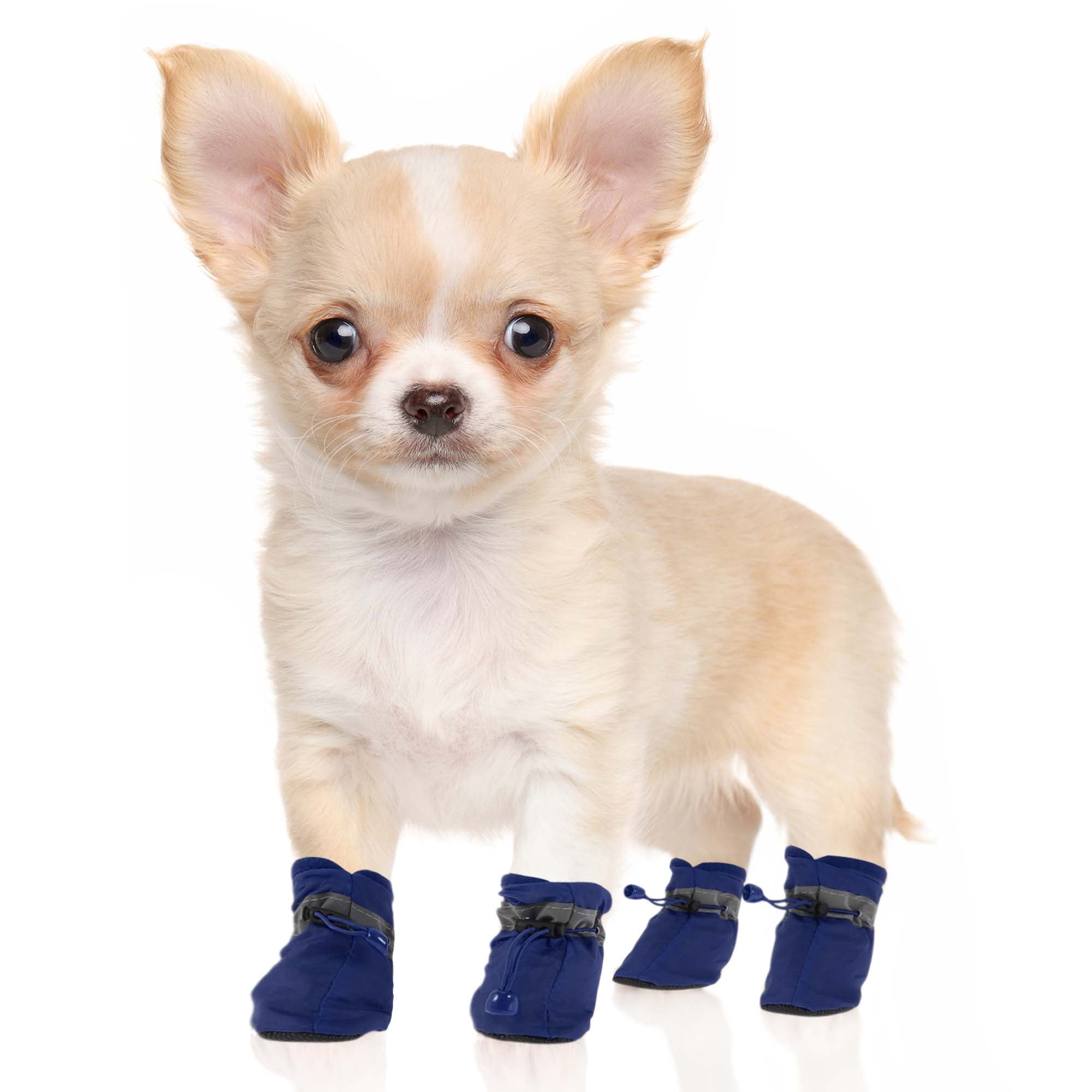 Unique Bargains Pack of 4 Waterproof Dog Shoes with Adjustable Straps Blue XL