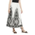 thumbnail image 3 of Gypsie Blu Women's Skirt A-Line Long Maxi Rayon Boho Elastic Waist Midi Skirt, 3 of 7