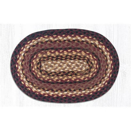 

13 x 19 in. Jute Oval Placemat - Black Cherry Chocolate & Cream