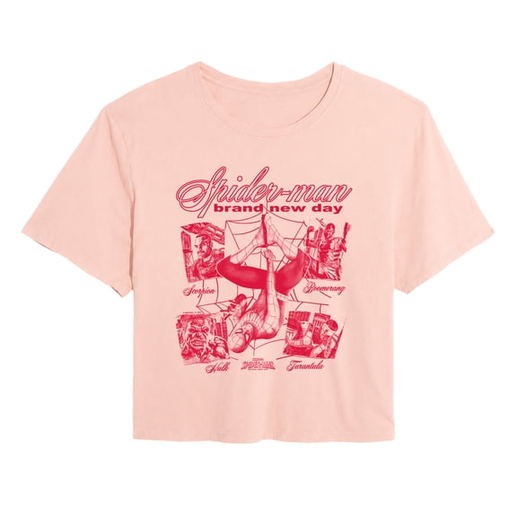 Spider-Man: BND - Magazine - Juniors Cropped Graphic T-Shirt