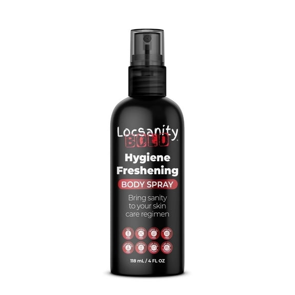 Locsanity BOLD Men's Personal Hygiene Freshening Spray – Soothing, Cooling & Deodorizing Body Spray for Daily Freshness and Confidence