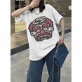 thumbnail image 5 of Camiseta de los años 2000 con dibujos animados de gran tamaño, estampado gráfico de avatar de anime, ropa de calle Y2k, camisetas de manga corta vintage de hip hop para parejas, 5 of 5