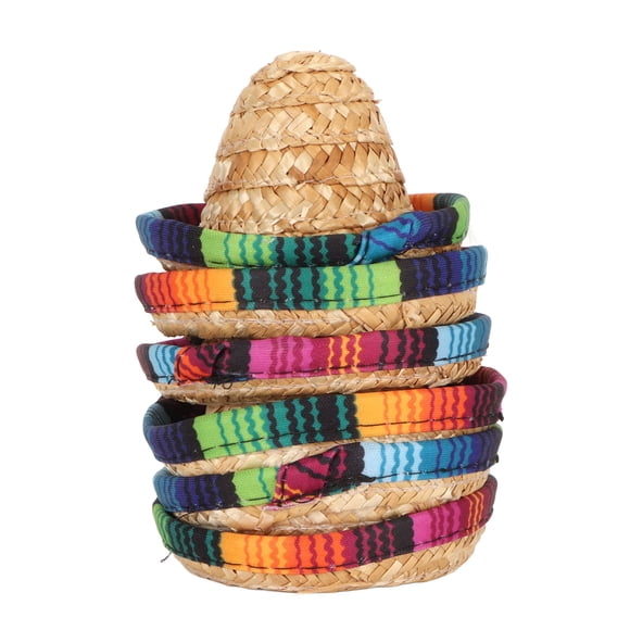 Mini Sombreros de Paja, Estilo Mexicano de 6 piezas de anch Mini Sombreros de Paja de Sombrero para la Nave de Bricolaje