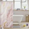thumbnail image 3 of Kids Pink Marble Shower Curtains Abstract Stone Texture with Gold Glitter Print Waterproof Bath Curtains with 12 Hooks Perfect for Boys and Girls Rooms (72"x72) Fun and Stylish, 3 of 6