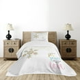 thumbnail image 4 of Ambesonne Joy Quilted Bedspread Set 2 Pcs, Christmas Snowflake Love, Twin Size, Pale Pink Pale Blue, 4 of 5