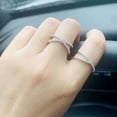 thumbnail image 6 of Whudwhu Stylish Silver Butterfly Knot Ring for Her Wedding Ring Set Emerald, 6 of 6