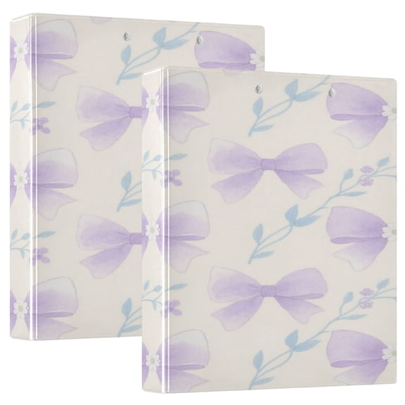 3 Ring Binder 1.5 inch Round Rings with Interior Pockets Binders Organizer Office School 1Pack Mauve Bows Clip Art