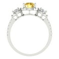 thumbnail image 4 of Clara Pucci 14K White Gold 1.46ct Yellow Three-Stone Ring for Women, 4 of 8