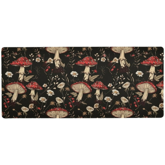 JSTEL Mushroom Daisy Flower Large Gaming Mouse Pad Big Mousepad Mice Keyboard Mat with Non-Slip Rubber Base for Computer Laptop Home & Office, 31.5 X 11.8 inch