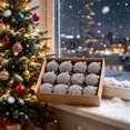 thumbnail image 6 of Christmas Tree Ornaments Balls, 12 Pack 2.4 Inch Flocked Velvet Christmas Tree Ornaments Plastic Balls, 6 of 6