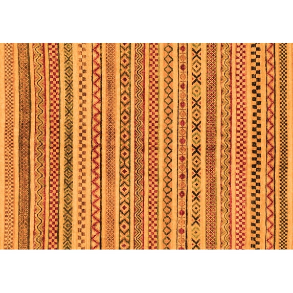 Ahgly Company Indoor Rectangle Abstract Orange Modern Area Rugs, 5' x 7'
