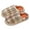 Orange, variant on Womens Mens House Slippers Memory Foam Scuff Slip on Shoes Checkered Plaid Indoor Outdoor Fuzzy Plush Slides Orange 6