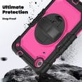 thumbnail image 3 of Case for Lenovo Tab M8 (HD/FHD/Smart) 2019/2021 3rd/2nd Gen with Screen Protector, 360 Degree Rotating Kickstand Hand Strap Heavy Duty Shockproof Cover with Shoulder Strap, Rose PC, 3 of 7