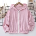 thumbnail image 2 of Abtuhar Toddler Girls Fall Winter Hooded Casual Outerwear and Jackets Solid Drop‑shoulder Wind‑proof Sun‑protection Zip‑up Coat for 3‑16 Years, 2 of 5