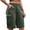 Green, variant on APEXFWDT Womens Bermuda Shorts Casual Elastic Waist Wide Leg Shorts Knee Length Summer Cargo Shorts with Pockets S-2XL