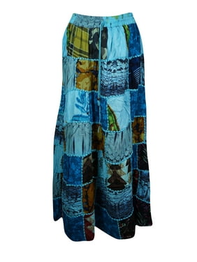 Mogul Women Patchwork Maxi Skirt Hippie Chic Floral Bohemian Festival Gypsy Skirt Freespirit Handmade Skirts S/M