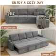 thumbnail image 5 of Akaber Sofa Bed 103" L-Shaped Sectional Sleeper Sofa with Storage Chaise, Pull Out Couch - Cup Holders, Side Pockets for Living Room, 5 of 8