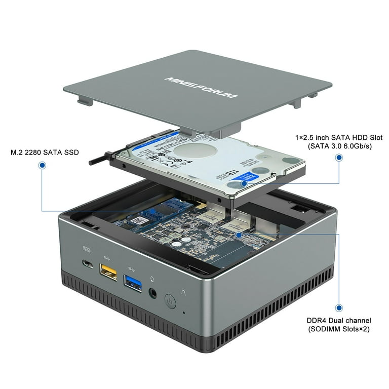 Minisforum Mini PC UM350 AMD Ryzen 5 3550H up to 3.7GHz 16GB RAM