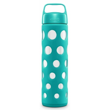 Pure BPA-Free Glass Water Bottle with Lid, Blue Tide Fizz, 20