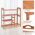 thumbnail image 5 of 4-Tier Bamboo Shoe Rack with Boots Storage, Freestanding Wooden Display Shelf with Handle, Multifunctional Storage Organizer for Bathroom Entryway, Hallway, Living Room Plant Stand, 5 of 8
