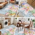 thumbnail image 6 of Rectangle Area Rug 4x6ft, Easter Egg Cartoon Rabbit Tail Non-Slip Non-Shedding Floor Mat, Wildflower Pastoral Floral Washable Sturdy Carpet for Living Room Bedroom Home Decor, 6 of 9