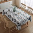 thumbnail image 2 of Blue Geometric and Striped Pattern Rectangle Tablecloth 60"x84",Waterproof Polyester Rectangle Table Cloth, Wipeable Spillproof Polyester Tablecloth for Dining, Camping, Indoor and Outdoor, 2 of 5