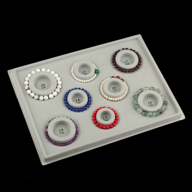 IFANLANDOR 2Pcs Durable Plastic Bead Board Tray Grey for Jewelry Design Use with Necklace Bracelet Measurement