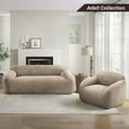 thumbnail image 4 of Roundhill Furniture Adell Polar Bear Faux Fur Upholstered Sofa, Camel Brown, 4 of 8