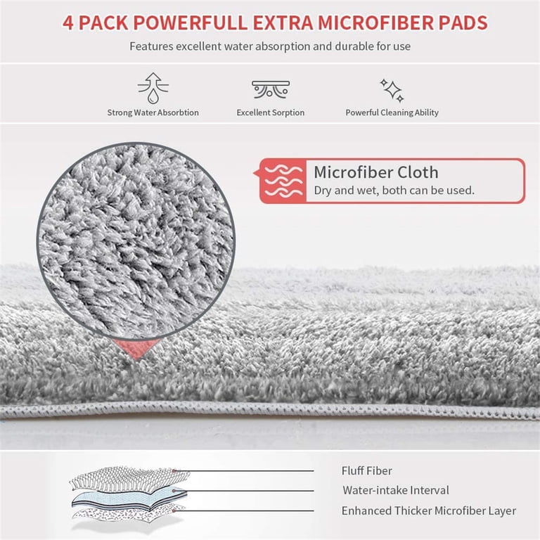 Sugarday Floor Mops with 4 Washable Pads for Home Cleaning photo 4