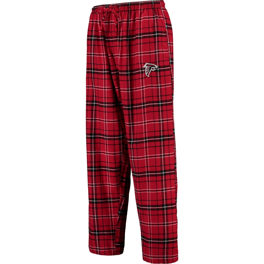 red plaid track pants