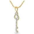 thumbnail image 2 of FB Jewels 10kt Yellow Gold Womens Round Diamond Trefoil Key Pendant 1/6 Cttw, 2 of 2