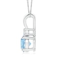 thumbnail image 2 of ANGARA Natural 1.6 ct Aquamarine V-Bale Pendant with Diamond in 925 Sterling Silver for Women (Size-8mm) | March Birthstone, Anniversary, Jewelry Gift for Women | Natural Aquamarine Necklace, 2 of 9