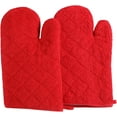 thumbnail image 4 of Clwellge Solid Purple 100% Cotton Oven Mitts for Kitchen Baking and BBQ, 2 Count, 4 of 8