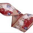 thumbnail image 2 of 2.5 inch x 10 ft Patriotic Wire Edge Ribbon Independence Day Burlap Ribbon Stars and Stripes Ribbon for 4th of July Party Decoration, Present Wrapping, 2 of 7