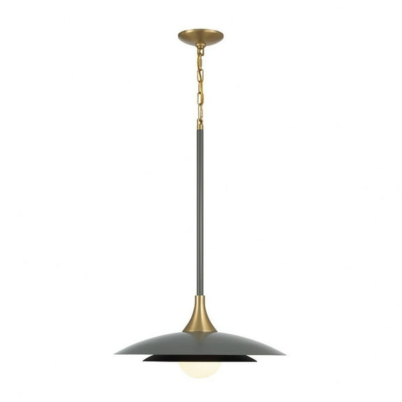 46441-034-Eurofase Lighting-Welsh - 10W 1 LED Pendant In Modern Style-27.5 Inches Tall and 18 Inches Wide-Gray/Black Finish