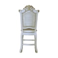 thumbnail image 6 of JERFIT Counter Height Chairs Set of 2, White Upholstered Antique Pearl Finish Dining Chairs with Padded Seat for Kitchen Island, Breakfast Nook, Armless Bistro Style, 6 of 6