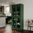 thumbnail image 4 of Palace Imports 100% Solid Wood Kitchen Pantry Storage Cabinet with Glass Doors and Adjustable Shelves, Green, 4 of 7