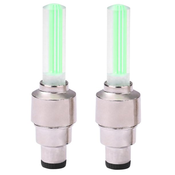Tmvgtek 2 Uds Mtb Rueda Tapas De Válvula De Neumático Luz Bicicleta Neumático Led Neón Resplandor Lámpara (Verde) Tmvgtek paseo en bicicleta