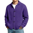 thumbnail image 3 of LEKWK Cardigan Sweater for Men Waffle Knit Casual Long Sleeve Shawl Collar Button Down Knitwear Warm Fall Winter Outerwear with Pockets for Daily Wear, 3 of 4