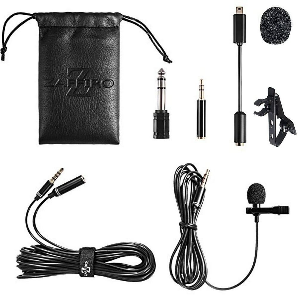 Lavalier Lapel Microphone Kit Clip On Omnidirectional Condenser Lav Mic