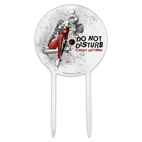 Acrylic Harley Quinn Already Disturbed Cake Topper Party Decoration for Wedding Anniversary Birthday Graduation
