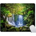 thumbnail image 1 of Rainforest Mouse Pad,Green Tropical Plants and Waterfall Mouse Pad,Washable Square Cloth Mousepad for Office Laptop,Non-Slip Rubber Base Mouse Pads for Wireless Mouse,Computer Mouse Pads for Desk, 1 of 4